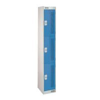 Perforated lockers - 3 door - 1800 x 300 x 450