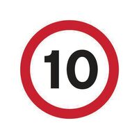 Round road sign - 10MPH (speed limit)