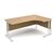 Traditional ergonomic desks - delivered and installed - white frame, oak top, right hand, 1800mm