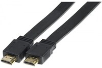 HDMI High Speed Flachkabel, 4K, HDMI St. A/ HDMI St. A, schwarz, 5,0 m