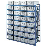 SPARTEX TPHO1061BLUE HORIZONTAL TOTE PAN RACK- 610D X 1040W X 8 SHELVE