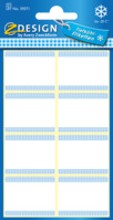 Tiefkühl-Etiketten, Papier, blauer Rahmen, weiß, blau, 40 Aufkleber