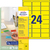 Farbige Etiketten, ablösbar, A4, 63,5 x 33,9 mm, 20 Bogen/480 Etiketten, gelb