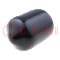 Cap; Body: black; Øint: 8mm; Mat: PVC Soft; L: 10mm; Wall thick: 1mm