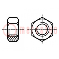 Moer; zeskantig; M4; 0,7; staal; Bedekking: zwart verzinkt; H: 3,2mm