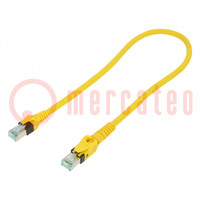 Patch cord; S/FTP; 6a; stranded; Cu; PUR; yellow; 0.5m; 27AWG