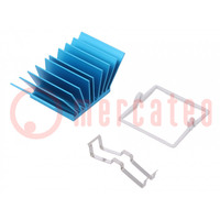 Heatsink: extruded; grilled; BGA; blue; L: 29mm; W: 29mm; H: 17.5mm