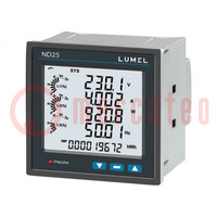 Multiméter: hálózati paraméterek; digitális,panelmérő; LCD; ND25