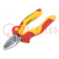 Pliers; insulated,crimping; steel; 145mm; 1kVAC; 0.25÷2.5mm2