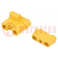 Plug; DC supply; AS120; female; PIN: 6; for cable; soldering; yellow