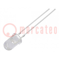 LED; 5mm; rosso; 8500÷11000mcd; 30°; Frontale: convesso; 1,8÷2,6V