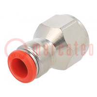 Push-in fitting; straight; -0.99÷20bar; nickel plated brass