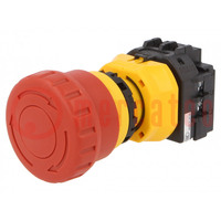 Switch: emergency stop; 22mm; NC x3; red; IP65; mushroom; Pos: 2