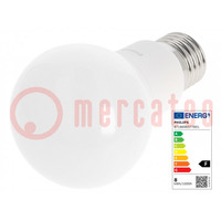 LED lámpa; hideg fehér; E27; 230VAC; 806lm; P: 7,5W; 200°; 6500K