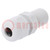 Cable gland; with long thread; PG7; IP68; polyamide; light grey