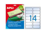 APLI 10052 etiqueta de impresora Transparente