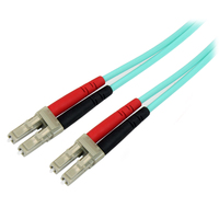 StarTech.com Fiber Optic Cable - 10 Gb Aqua - Multimode Duplex 50/125 - LSZH - LC/LC - 10 m~10m (30ft) LC/UPC to LC/UPC OM3 Multimode Fiber Optic Cable, Full Duplex 50/125µm Zip...