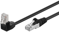 Goobay CAT 5e Patch Cable 1x 90° Angled, F/UTP, 0.25 m, Black
