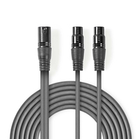 Nedis COTH15025GY15 audio kabel 1,5 m XLR (3-pin) 2 x XLR (3-pin) Grijs