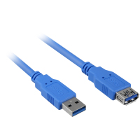 Sharkoon USB 3.0 M>F cable USB 1 m Azul