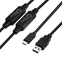 Microconnect USB3.1CA10AMP cavo USB 10 m USB 3.2 Gen 1 (3.1 Gen 1) USB C USB A Nero