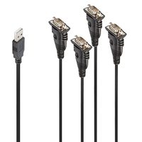 Lindy 42675 soros kábel Fekete 0,94 M USB A típus DB-9