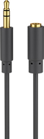 Goobay Headphone and Audio AUX Extension Cable, 3.5 mm, 3-pin, Slim, 5 m