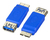 EFB Elektronik EB550 tussenstuk voor kabels USB 3.0 A Micro-USB 3.0 B Blauw