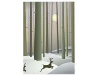 Weihnachtskarte Vissevasse Rentiere im Wald, Doppelkarte 10,5x15cm