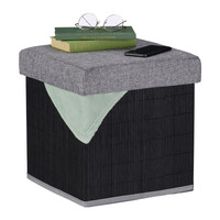 Sitzhocker in Schwarz/ Grau - (B)35 x (H)36 x (T)35 cm 10042367_0