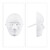 Relaxdays Maske im 20er Set, zum Bemalen und Basteln, Karneval, Fasching, Pappmaske Gesicht HxBxT 24 x 18,5 x 8 cm, weiß