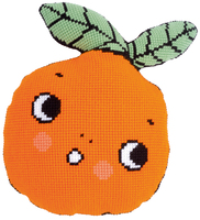 Cross Stitch Cushion Kit: Shaped: Eva Mouton: Orange