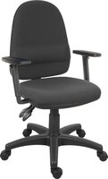 Ergo Twin High Back Fabric Operator Office Chair with Height Adjustable Arms Black - 2900BLK/0280 -