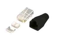 Modular Stecker Cat.6 RJ45 100 Stück, ungeschirmt, schwarze Tülle, LogiLink® [MP0024]