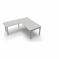 Schreibtisch Form5 200 200x100x68-82cm / Anbau 120x80cm lichtgrau