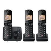 KX-TGC263EB - Cordless phone - answering system with caller ID/call waiting - DECT\\GAP - 3-way call capability - black + 2 additional handsets