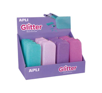 EXP. 12 ESTUCHES APLI SILICONA GLITTER STDO