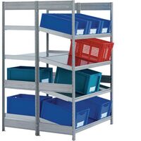 Kanban shelving - rear shelf straight, front shelf inclined