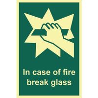 In case of fire break glass sign