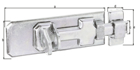 Sicherheits-Schlossriegel,m.flachem Griff,m.Schlaufe,disp.,Platte LxB140x55mm