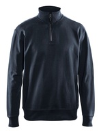 Sweatshirt mit Half Zip dunkel marineblau