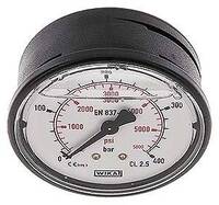 MW40063GLY Glycerin-Manometer waagerecht (KU/Ms), 63mm, 0 - 400 bar