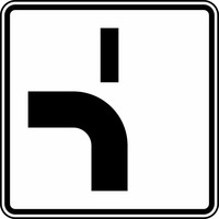 Verkehrszeichen VZ 1002-12 Verlauf der Vorfahrtstraße, 600 x 600, 2mm flach, RA 1