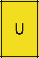 Verkehrszeichen VZ 455.1-50 Ankündigung oder Fortsetzung der Umleitung, (ohne Pfeilsymbol) 630 x 420, Rundform, RA 1