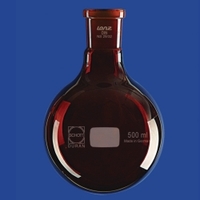 50ml Round bottom flasks with conical ground joint amber DURAN®