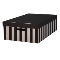 Fedeles tárolódoboz, 56 x 37 x 18 cm, fekete, 2 darab/csomag