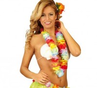 Collar Hawaiano de tela multicolor Sin talla