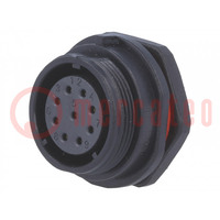 Socket; SP21; female; PIN: 9; IP68; 5A; soldering; 500V; 0.75mm2