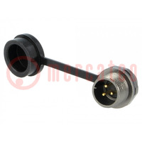 Socket; ST12; male; PIN: 3; IP67; 13A; soldering; 250V; 2mm2; -25÷85°C