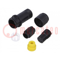 Connector: circular; plug; female; PIN: 4; w/o contacts; for cable
